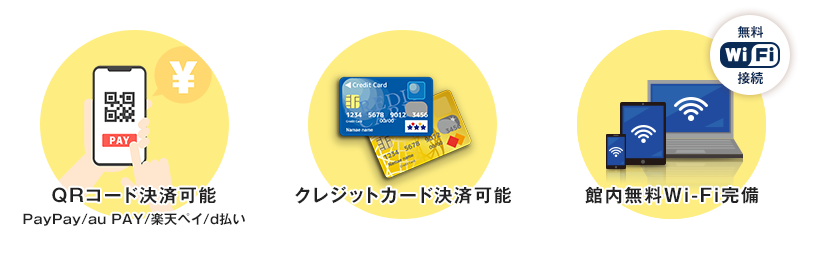 QRコード決済可能